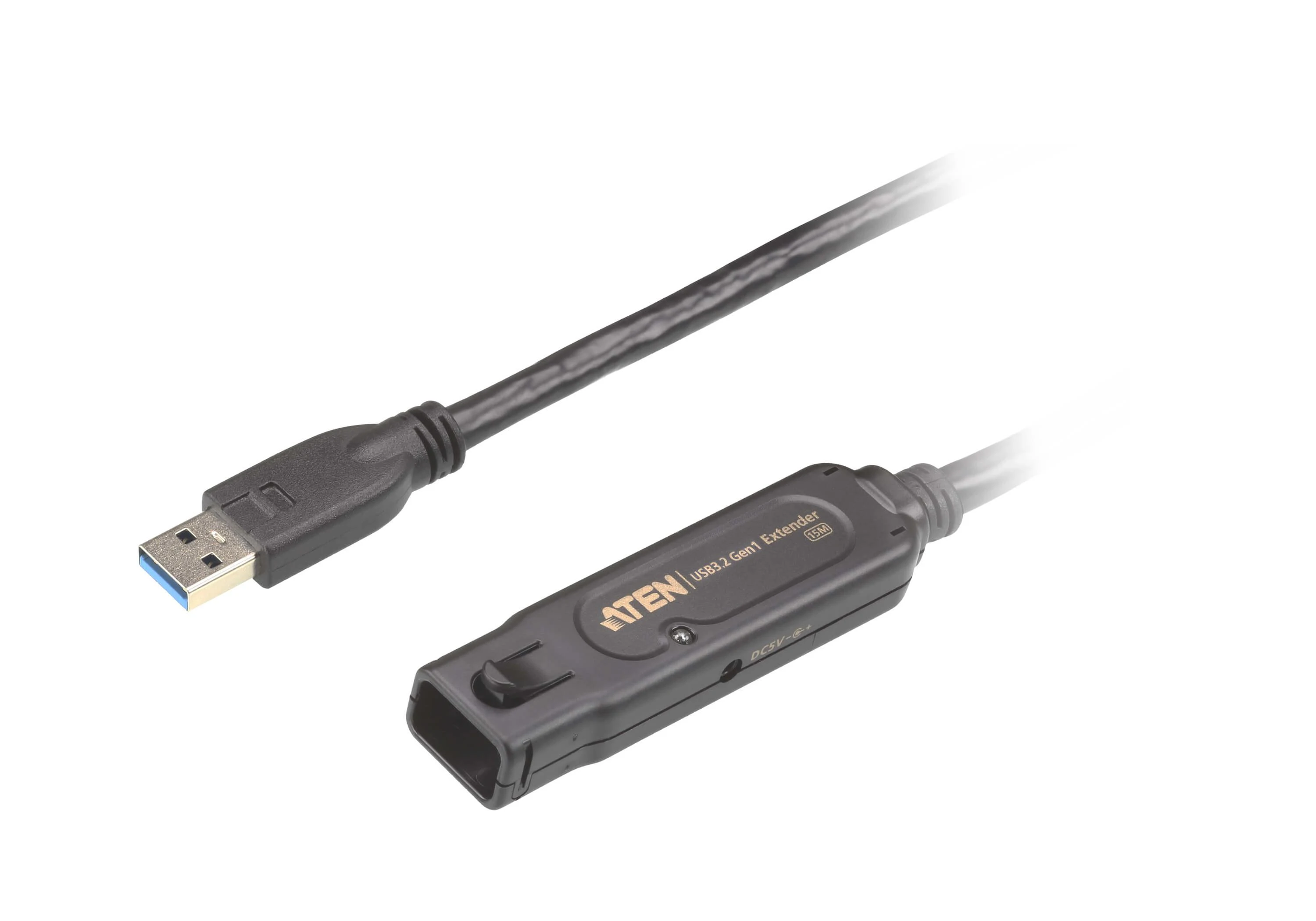 ATEN 15 m USB 3.2 Gen1 prailginimo kabelis, 15 m, USB A, USB A, USB 3.2 Gen 1 (3.1 Gen 1), 5 Gbit/s, juodas