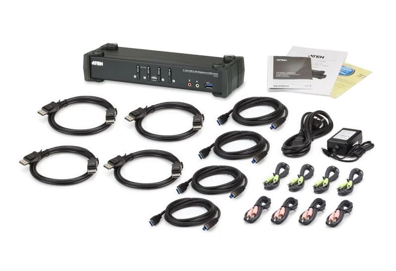 ATEN CS1924-AT-G ATEN CS1924 4 prievadų USB 3.0 4K DisplayPort KVMP jungiklis