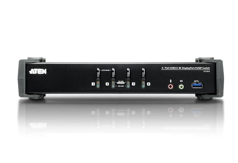 ATEN CS1924-AT-G ATEN CS1924 4 prievadų USB 3.0 4K DisplayPort KVMP jungiklis