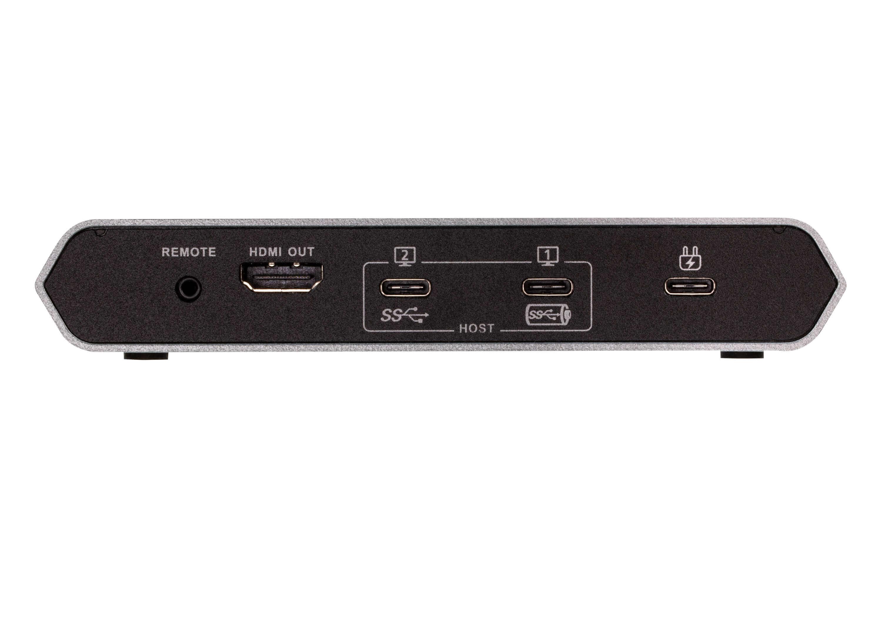 Aten | US3310-AT 2 prievadų USB-C doko jungiklis su maitinimo perdavimu
