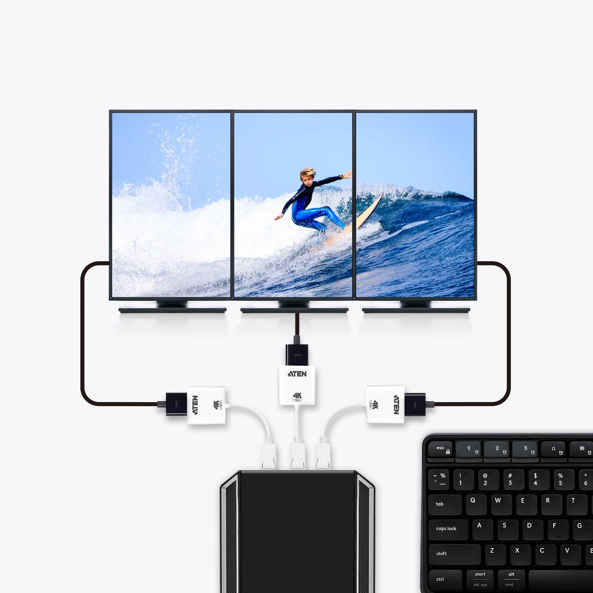 Aten | Tikrasis 4K DisplayPort į HDMI 2.0 aktyvus adapteris | VC986B | DP į HDMI