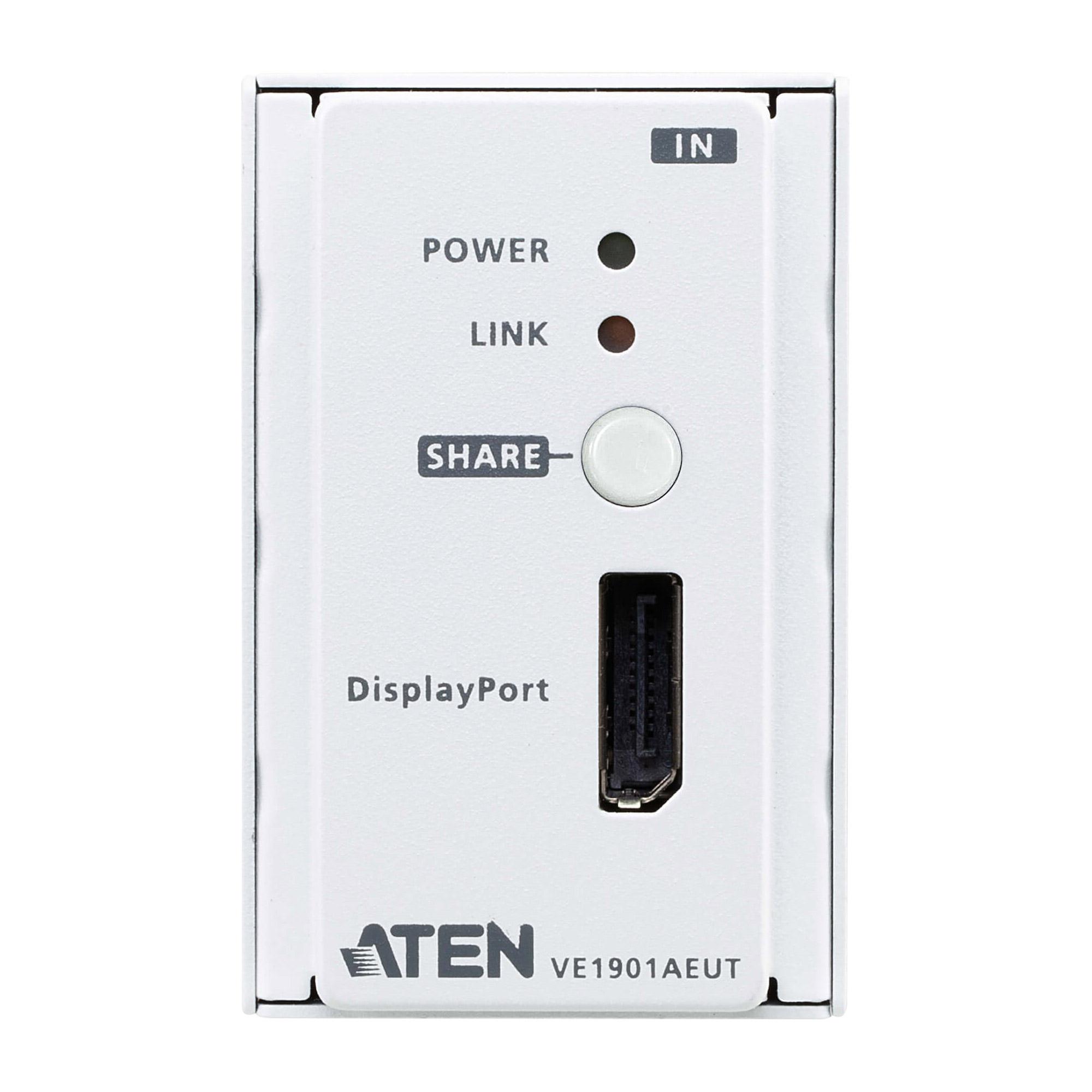 Aten ATEN VE1901AEUT AV signalo perdavimo sistema DisplayPort HDBaseT Lite siųstuvas su PoH sieniniu skydeliu