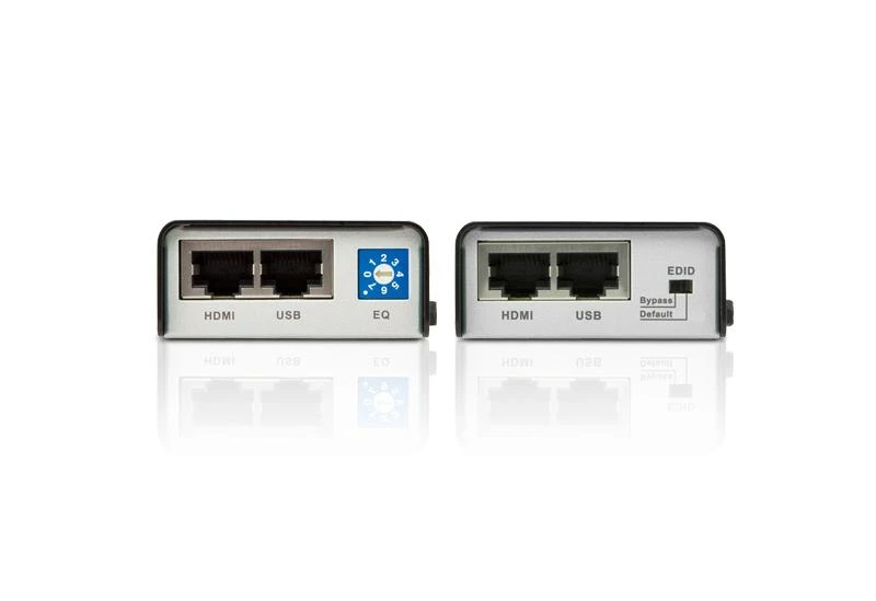 ATEN VE803 adapterių jungtys ir nustatymo elementai