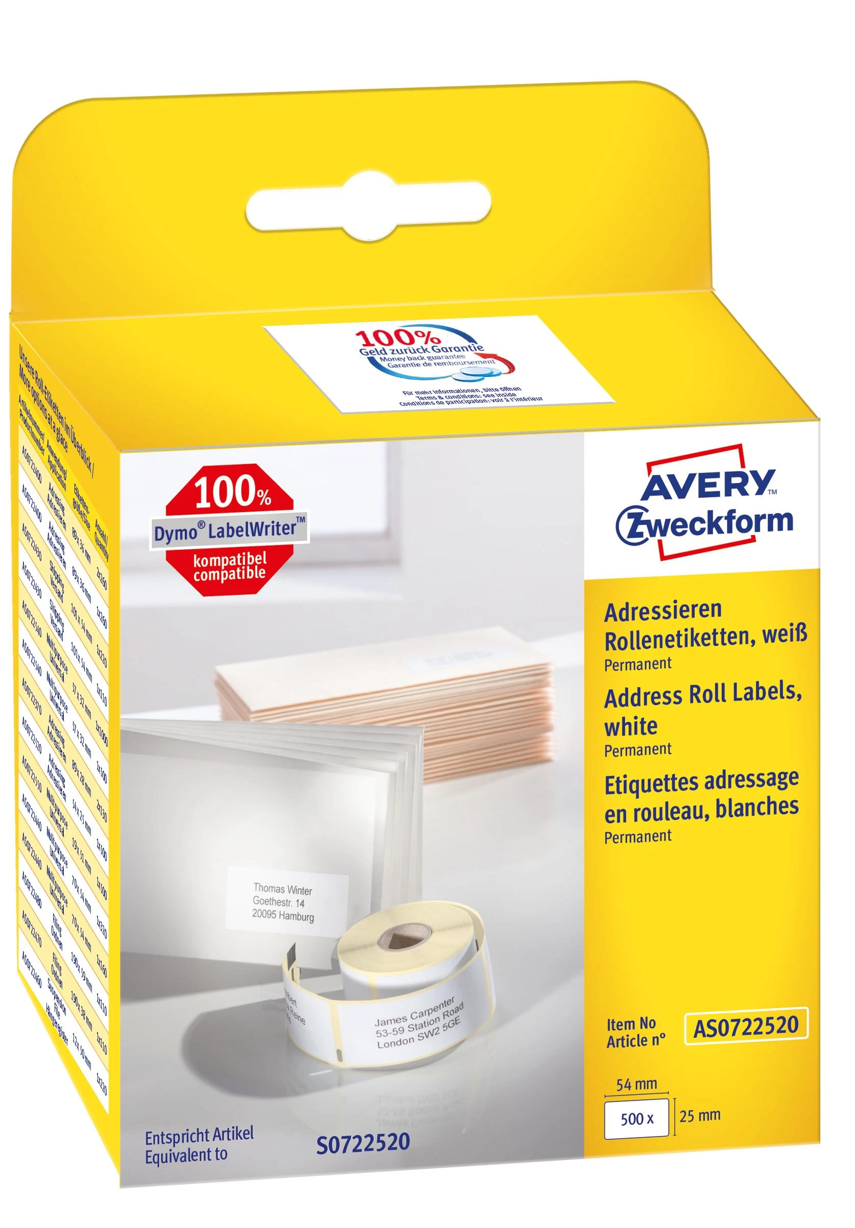Avery Zweckform ETYK.ZF UNIWERSAL.NA ROLI 54X25 500 ETY – AS0722520
