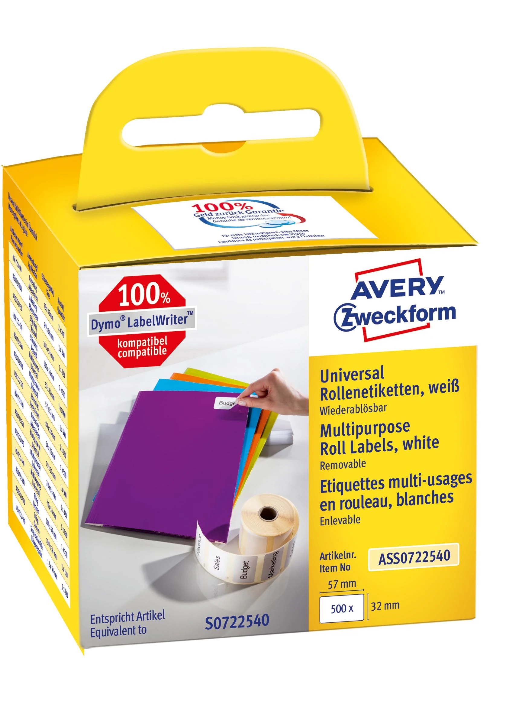 Avery Zweckform ETYK.ZF UNIWERSAL.NA ROLI 57X32 500 ETYK - ASS0722540