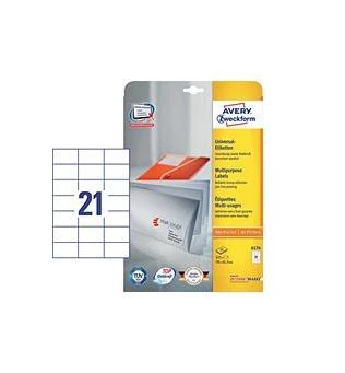 Avery BLABEL. ZF 6174 70X42,3 BALTOJI 25 ARK ETIKETĖ - 6174