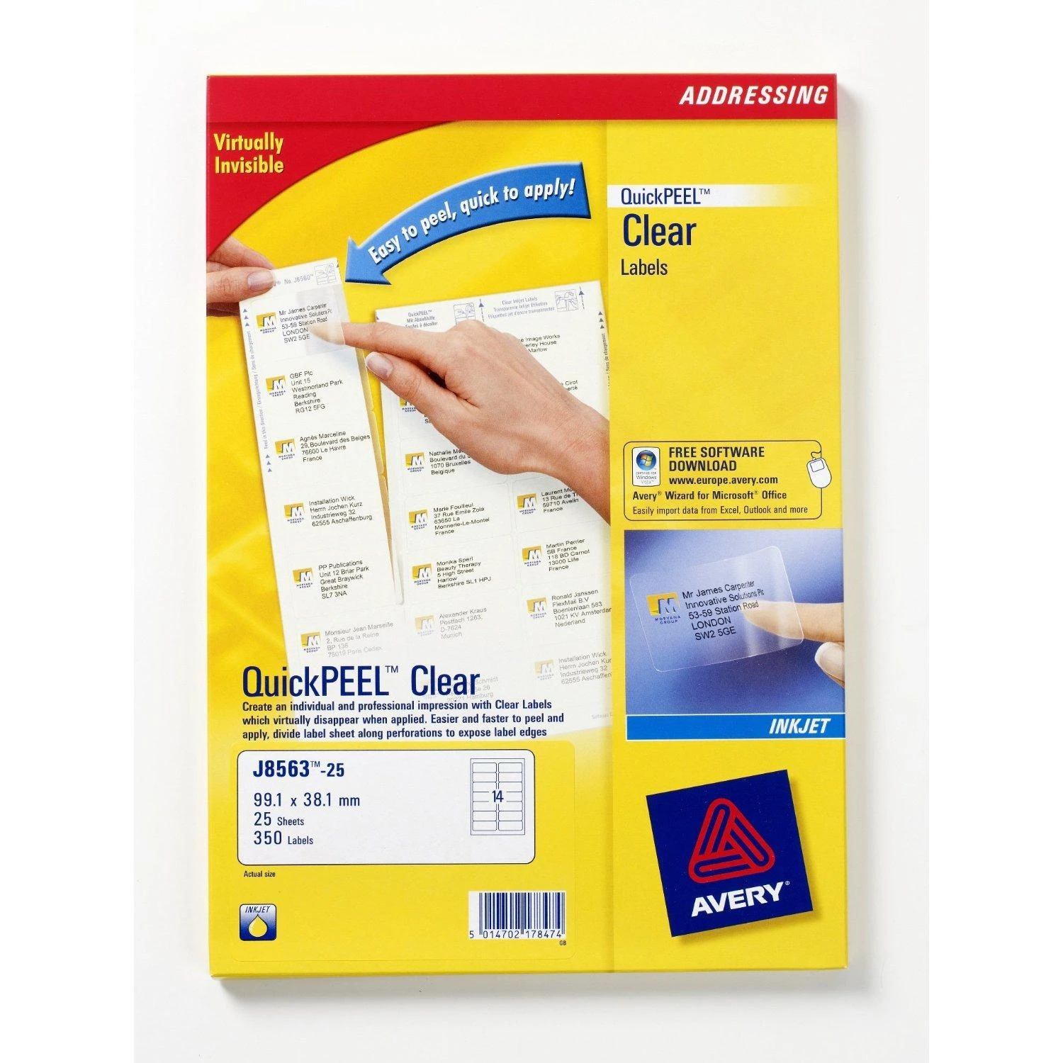 Avery Zweckform LABEL ZF J8563 99.X38.1 25 SHEETS/350/ LABEL - J8563-25