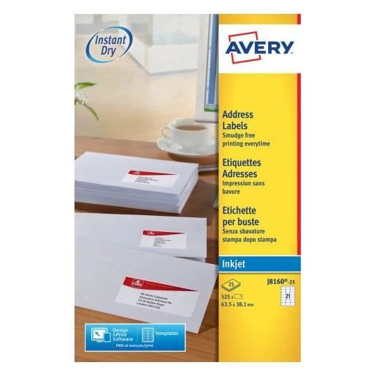 Avery Zweckform ETIKETĖ ZF J8160-25ARK ADRESAS balta - J8160-25