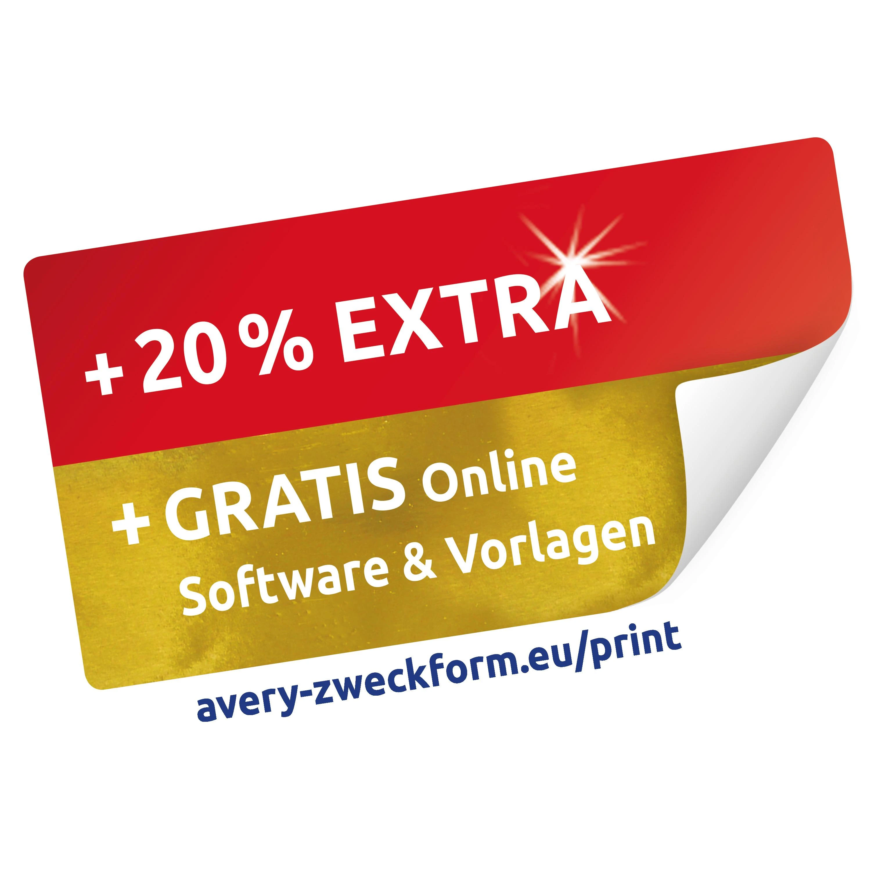Lipnios etiketės Avery Zweckform, A4, nuimamos, 35.6×16.9mm, 25 lapai, baltos spalvos