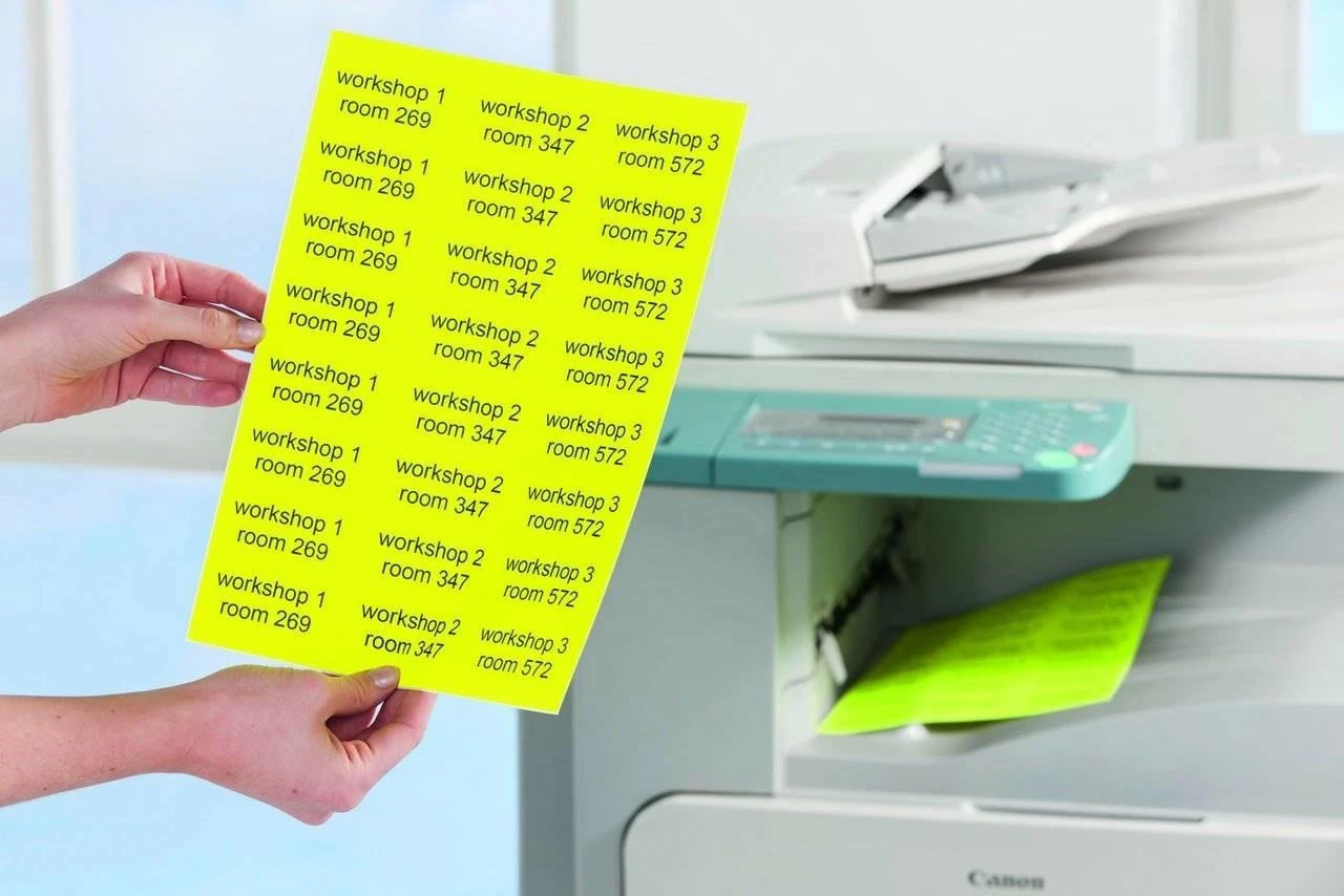 „Avery Zweckform Gelton“ neoninės etiketės, 38,1 x 21,2 mm (L7651Y-25)
