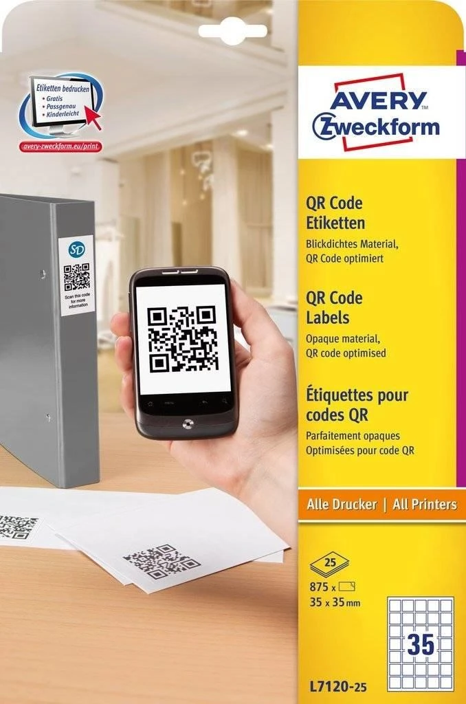 Avery Zweckform LABEL ZF 7120 35X35 FOR CODES/875 LABEL - L7120-25