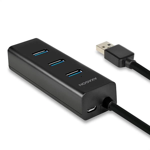 AXAGON HUE-S2BP 4x USB3.0 įkrovimo šakotuvas 1,2 m laidas, MicroUSB įkrovimas, įsk. kintamosios srovės adapteris
