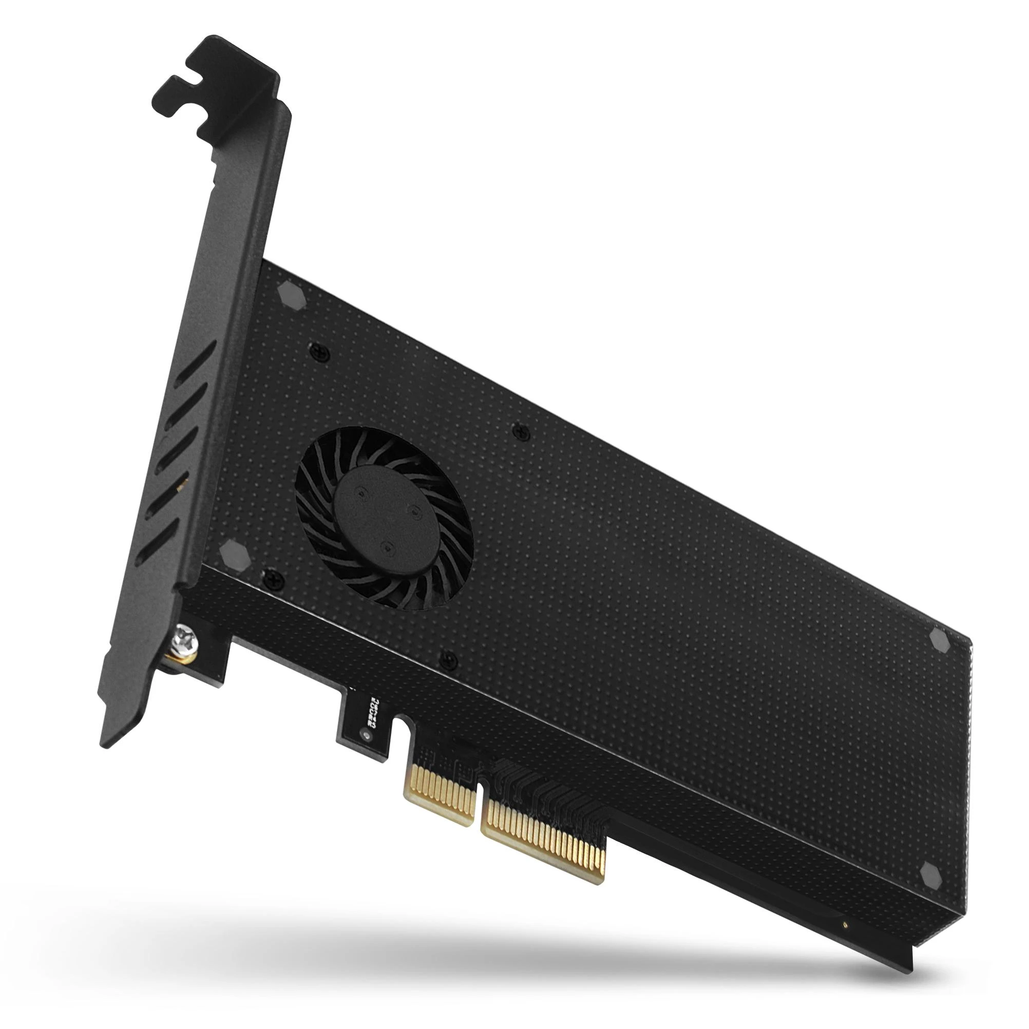 AXAGON PCEM2-DC PCI-E 3.0 4x - DUAL M.2 SSD (NVMe + SATA), dviguba įtampa, iki 110 mm SSD, ventiliatorius + radiatorius