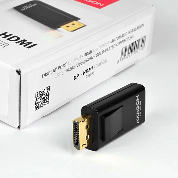 AXAGON RVD-HI DisplayPort į HDMI adapteris su auksine jungtimi