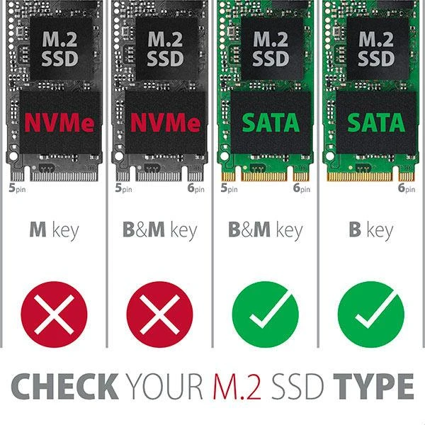 AXAGON RSS-M2SD SATA - M.2 SSD SATA, iki 80mm SSD, ALU body