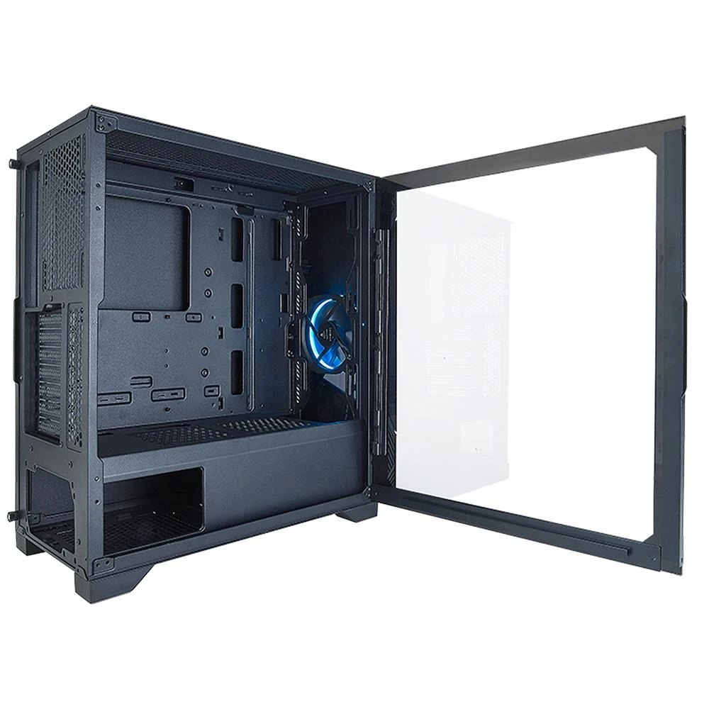 Žaidimų kompiuterio korpusas AZZA Eclipse 440, su 1xARGB Fan, side window made of tempered glass, Without PSU (bottom), CSAZ-440