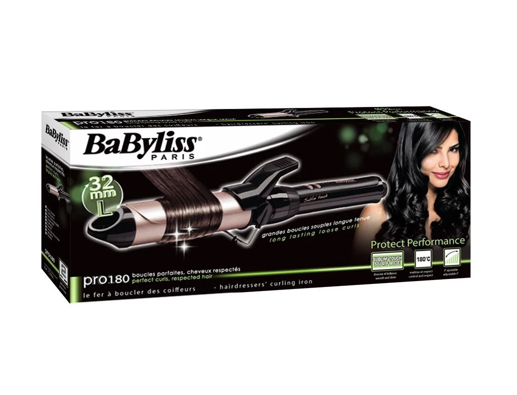 Plaukų džiovintuvas BABYLISS Hair Suktukas C332E Barrel diameter 32 mm,  Temperature (min) 150 °C, Temperature (max) 180 °C, Number of heating  levels 10, Ekranas No, 95 W, Juodas | Varle.lt