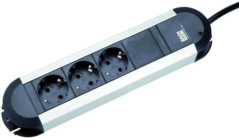 Bachmann lizdų juosta PRIMO ALU, 3 krypčių, juoda, 2,0m, be jungiklio