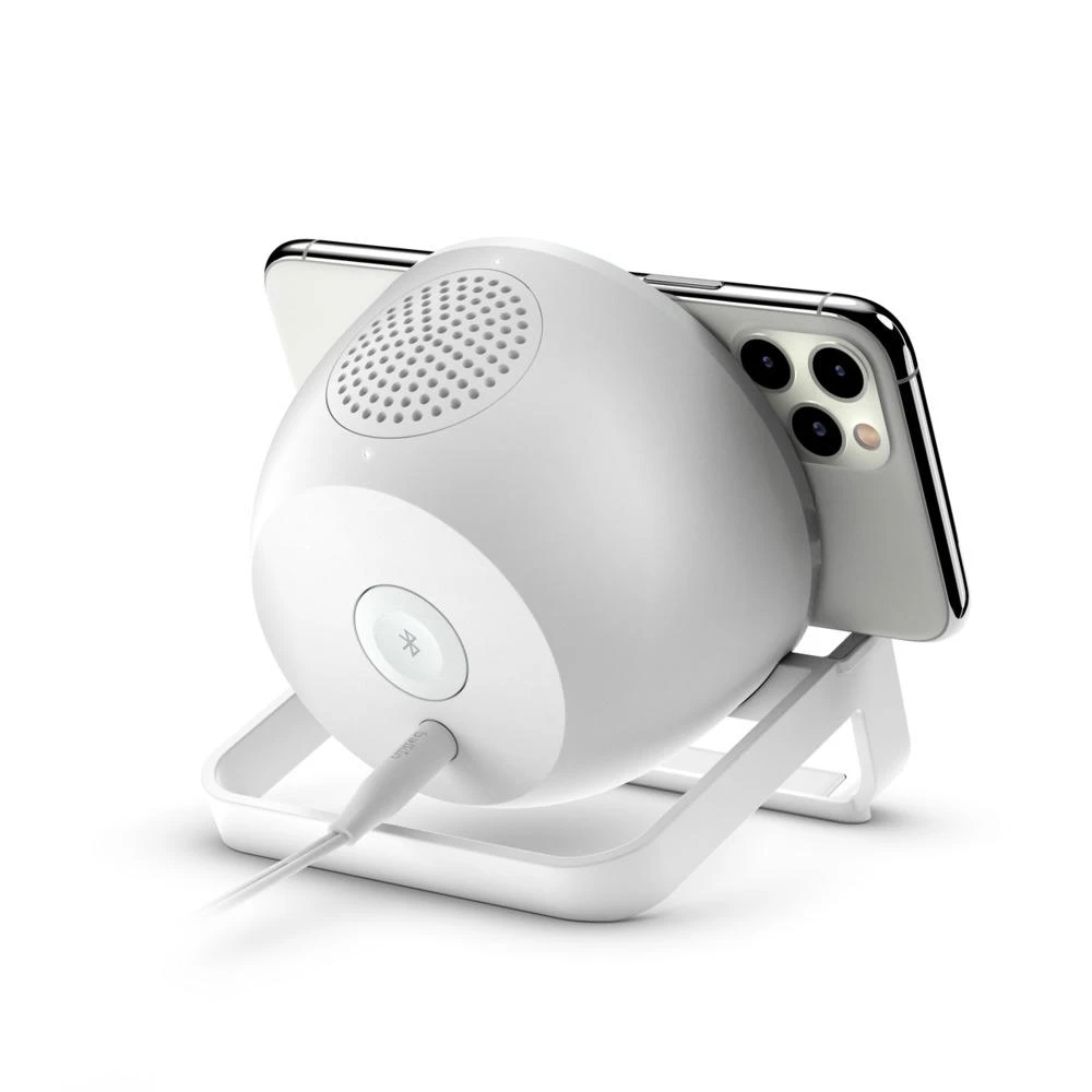 Belkin belaidžio įkrovimo stovas + garsiakalbis BOOST CHARGE Baltas