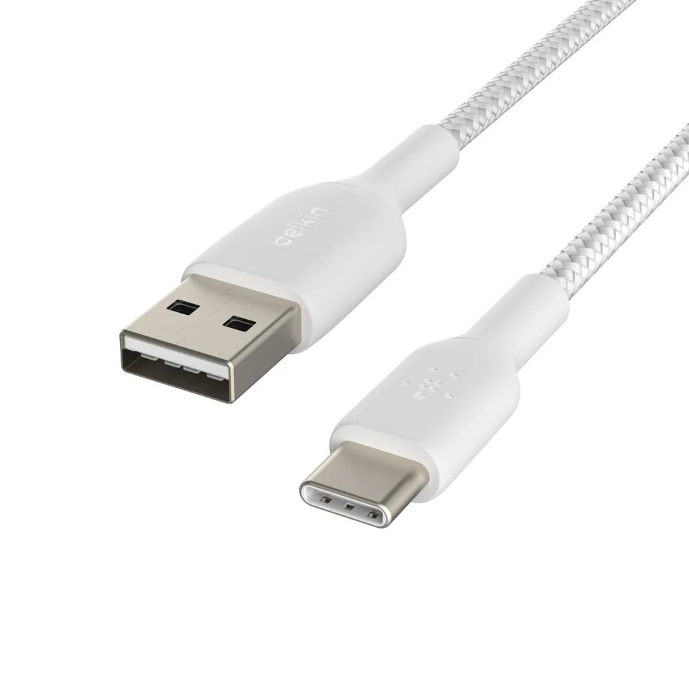 BELKIN BOOST CHARGE USB-A Į USB-C CABLE_BRAIDED, 2M, Baltas