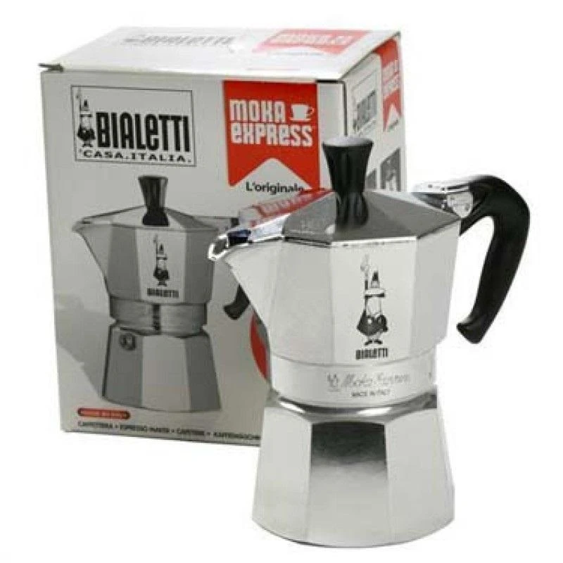 Bialetti Moka Express Moka kavinukas Aliuminio, Juodas