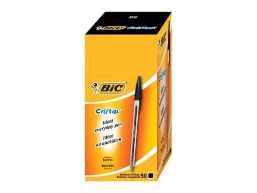 Bic Tušinukas Cristal 1.0 mm, Juodas, pakuotėje 50 vnt. 847897