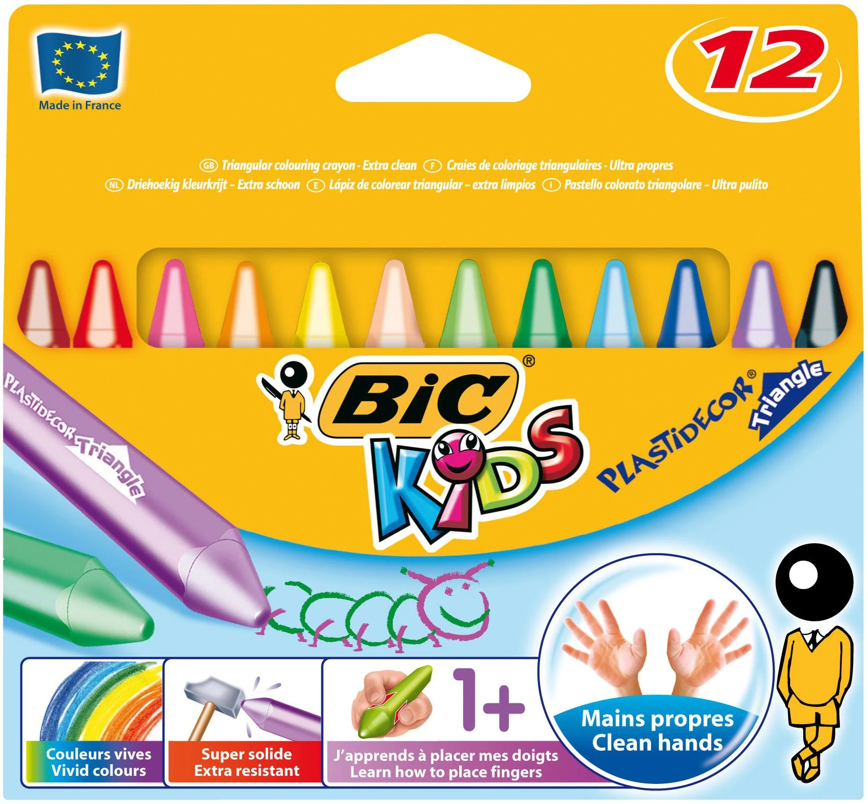 Kreidelės BIC Plastic , 12 vienetų