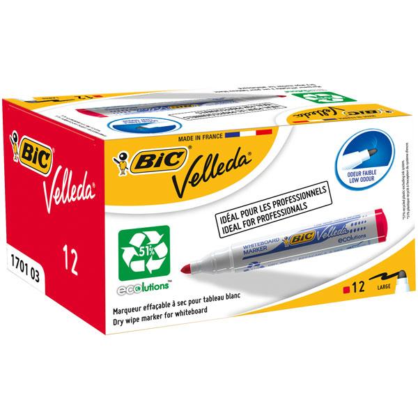 Bic Žymeklis baltai lentai Velleda 1701 1-5 mm, raudonas, 1 vnt. 525825