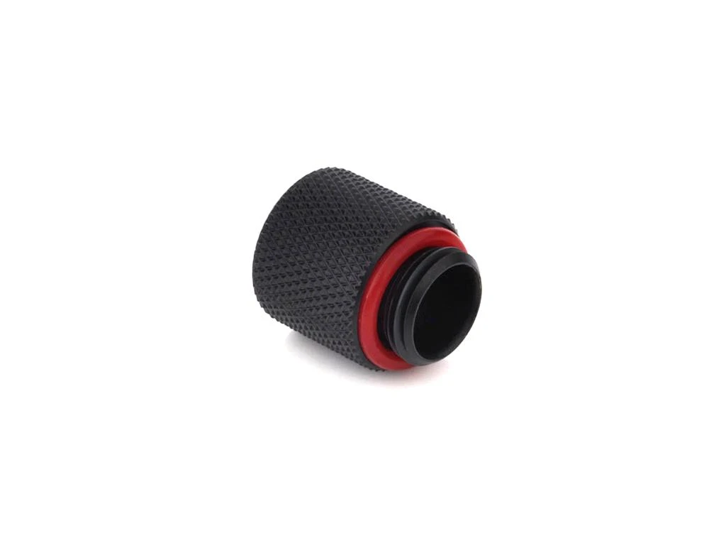 Bitspower adapteris G1/4 colio kištukas į G1/4 colio kištuką – 15 mm, juodos spalvos