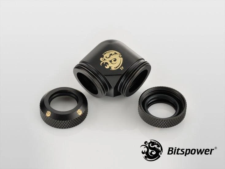 „Bitspower Multi-Link“ adapteris 90 laipsnių 12 mm AD iki 12 mm AD kietas vamzdis – suodžiai