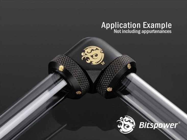 Bitspower 90 laipsnių kampinis adapteris su vamzdžiais