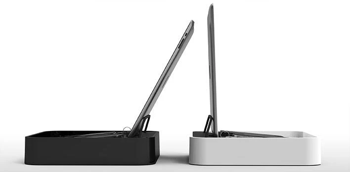 Bluelounge Sanctuary4 doko stotelė su USB įkroviklis 4 baltiems įrenginiams