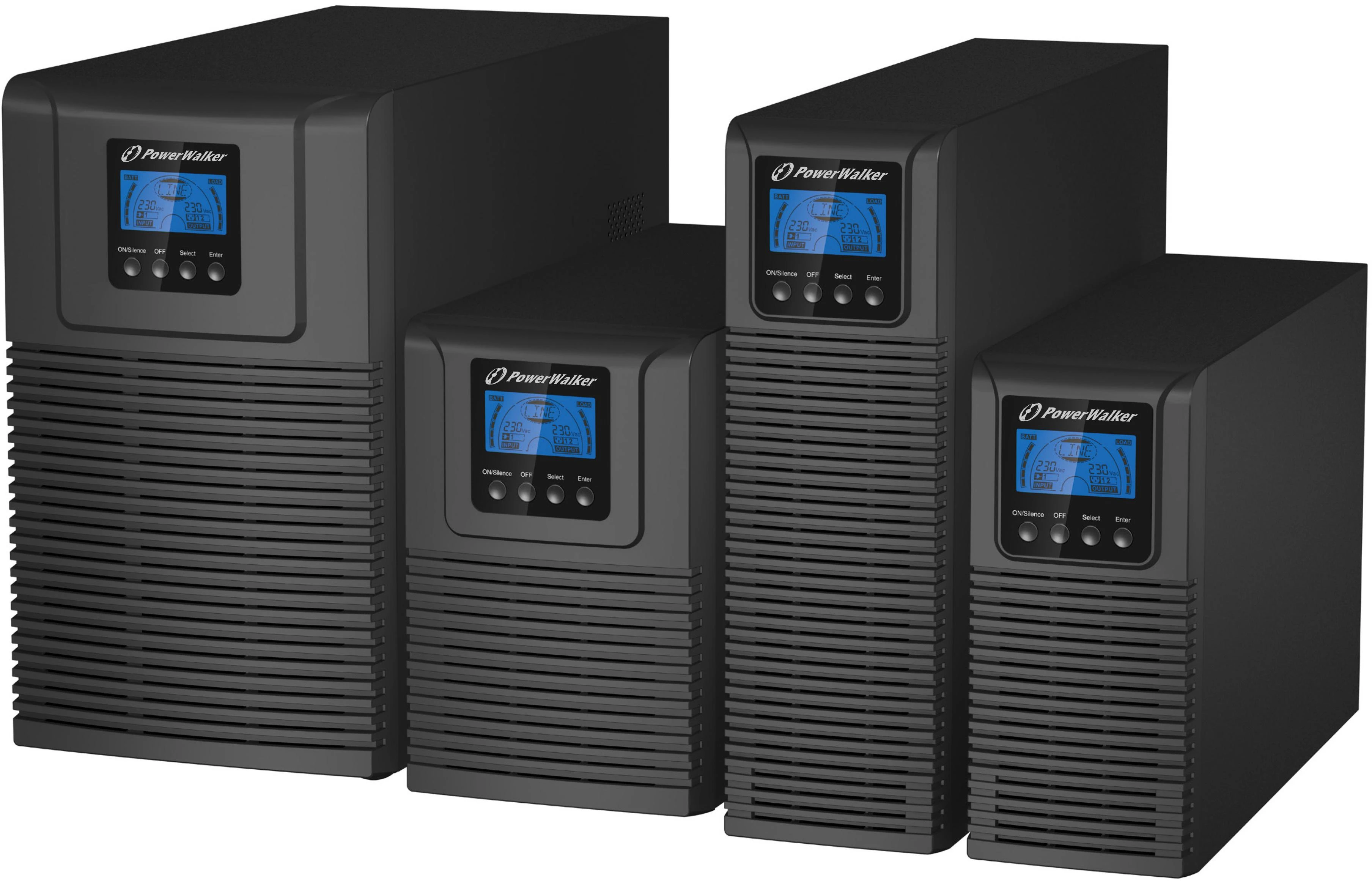 POWERWALK VFI 1000 TG Power Walker UPS On-Line 1000VA, 4x IEC, USB/RS-232, Tower, EPO, LCD