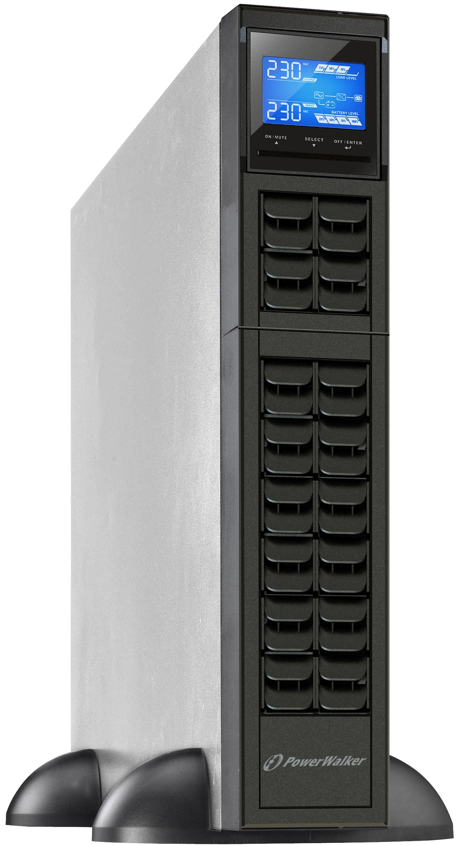 POWERWALK VFI 3000 CRM LCD Power Walker UPS On-Line 3000VA, 19 2U, 4x IEC, USB/RS-232, LCD, terminalas, stovas / vilkimas