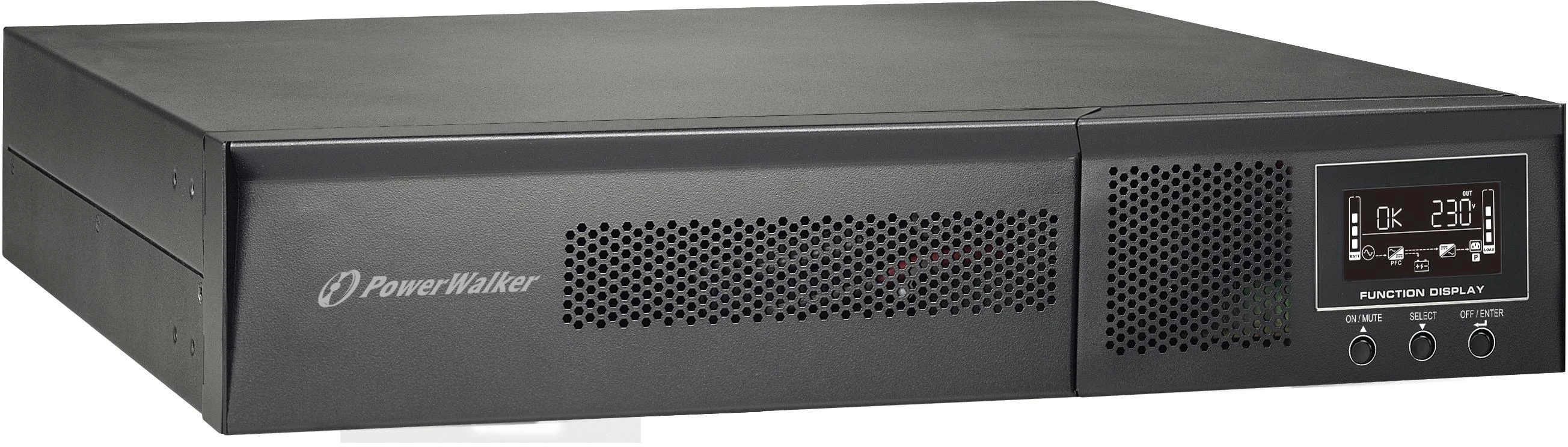 POWERWALK VFI 3000 RMG PF1 Power Walker UPS On-Line 3000VA, 19 2U, 8x IEC, RJ11/RJ45, USB, LCD