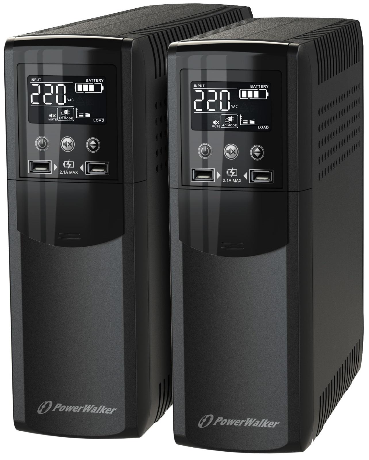 POWER WALKER UPS Line-Interactive CSW 1200 VA 8x IEC Out RJ11/RJ45 įvestis / išvestis USB 2x USB įkroviklis
