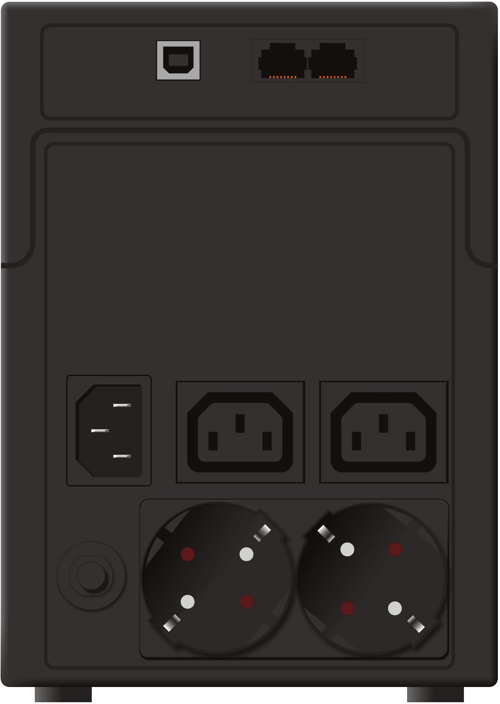 POWERWALK VI 1200 SH Power Walker UPS Line-Interactive 1200VA 2x SCHUKO, 2x IEC C13, RJ11/RJ45, USB