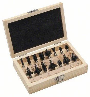 Bosch 15 frezų komplektas 8 mm kotu