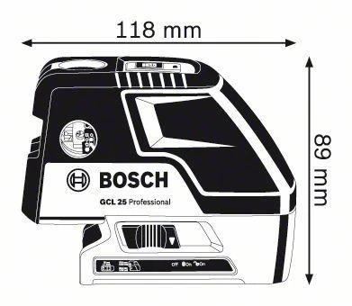 Bosch Kombinuotasis lazeris GCL 25 (4x1.5V AA, Bag)