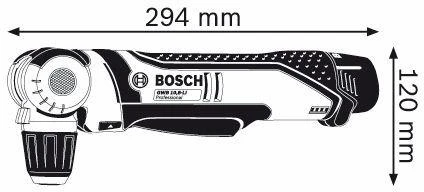 Bosch Akumuliatorinis kampinis gręžtuvas GWB 12V-10, 2x2.0Ah