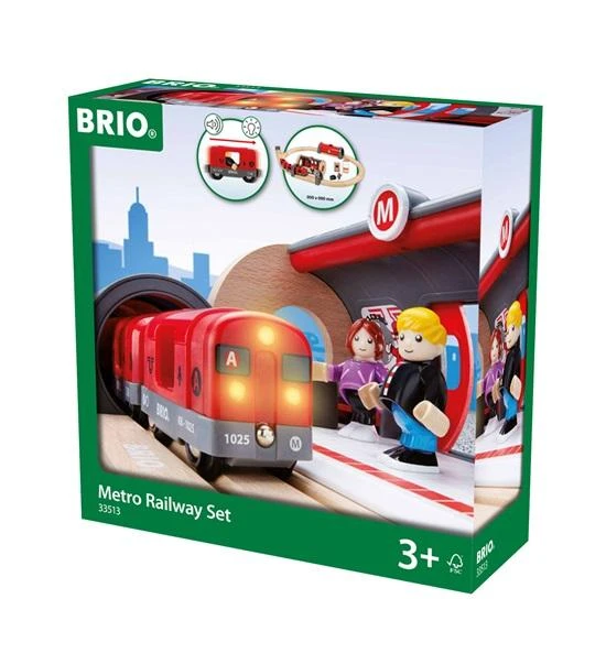 Brio Railway Brio rinkinys su traukinio bėgiais Metro railway, 33513