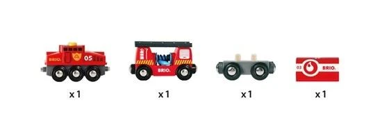 Ravensburger BRIO - Gelbėjimo ugniagesių traukinys (33844)