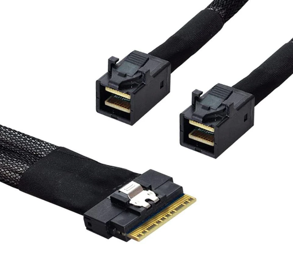 „Broadcom 05-60002-00“ 1 m SAS kabeliai [1x CBL-SFF8654 --> 2x SFF8643 MiniSASHD]