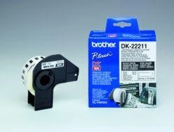 Brother Brolis | DK-22211 ištisinio ilgio popierinė etiketė | Juodas, Baltas | DK | 29 mm | 15,24 m