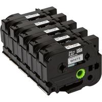 Originali Brother HGe-251V5 Lipni juostelė 24 mm (juoda/ant baltos) 5 vnt. pakuotė