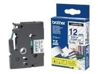 Brother Brolis | TZe-133 laminuota juosta | Mėlyna ant Clear | TZe | 8 m | 1,2 cm