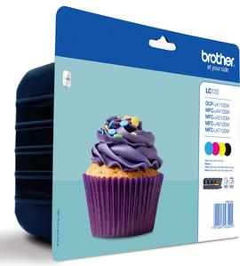 Brother LC-123 | Ink Cartridge | Juodas, Cyan, Magenta, Geltona