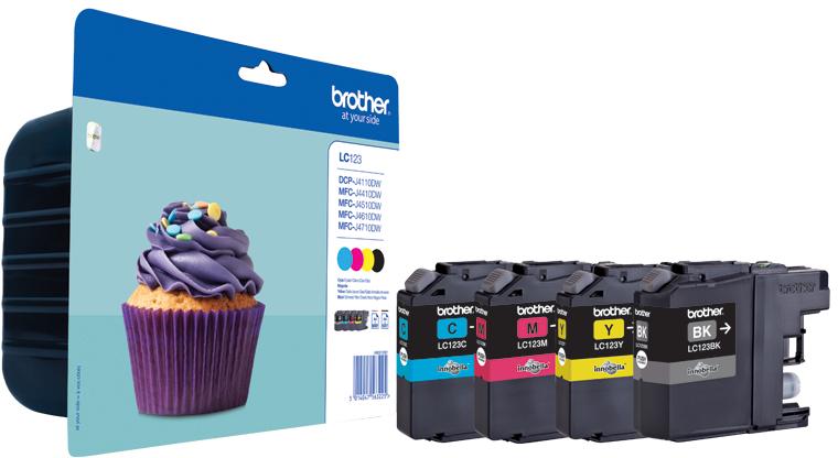 Brother LC-123 | Ink Cartridge | Juodas, Cyan, Magenta, Geltona