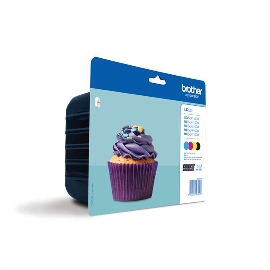Brother LC-123 | Ink Cartridge | Juodas, Cyan, Magenta, Geltona