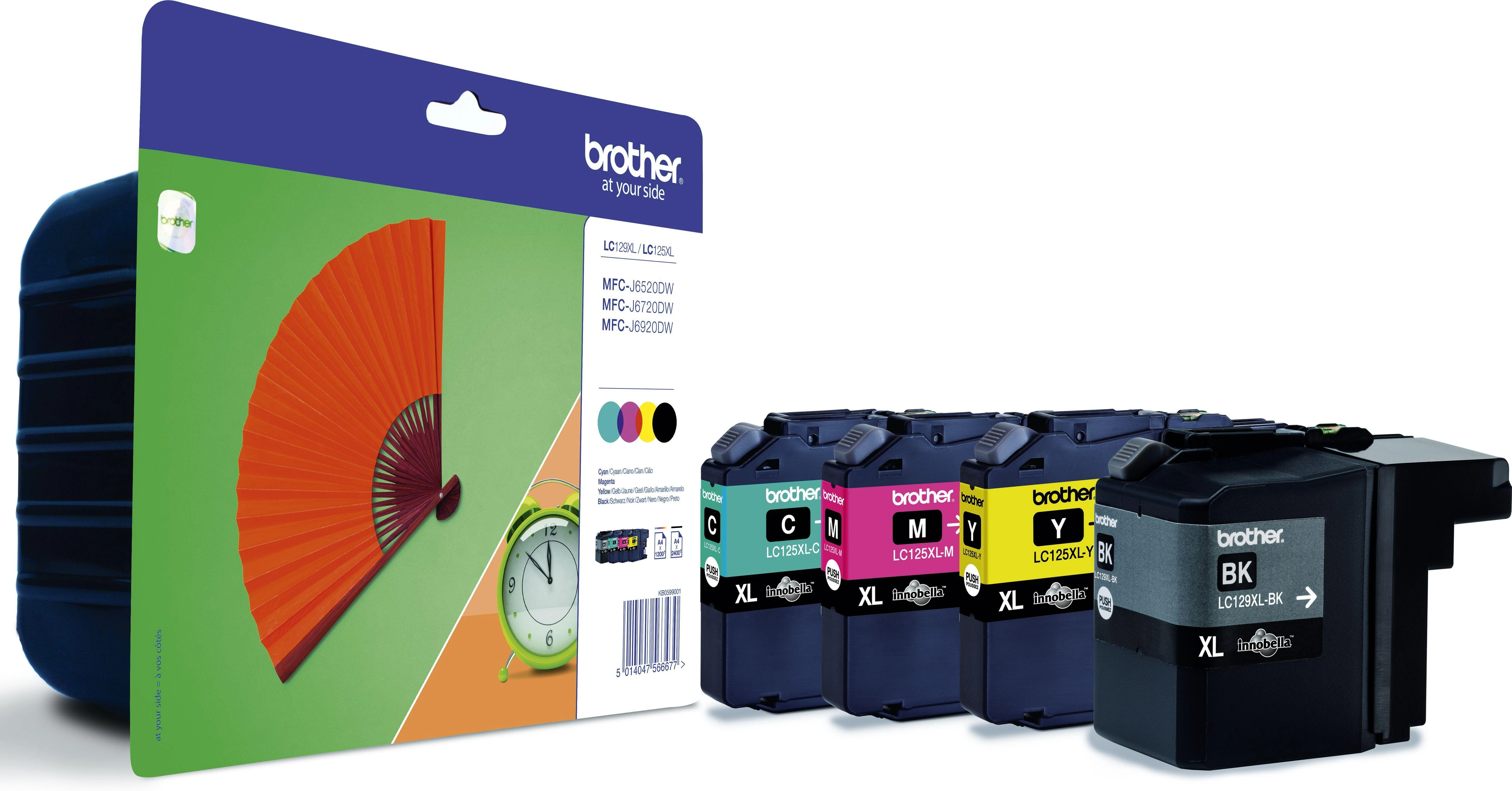 Brother LC-129XL Multipack | Ink Cartridge | Juodas, Cyan, Magenta, Geltona